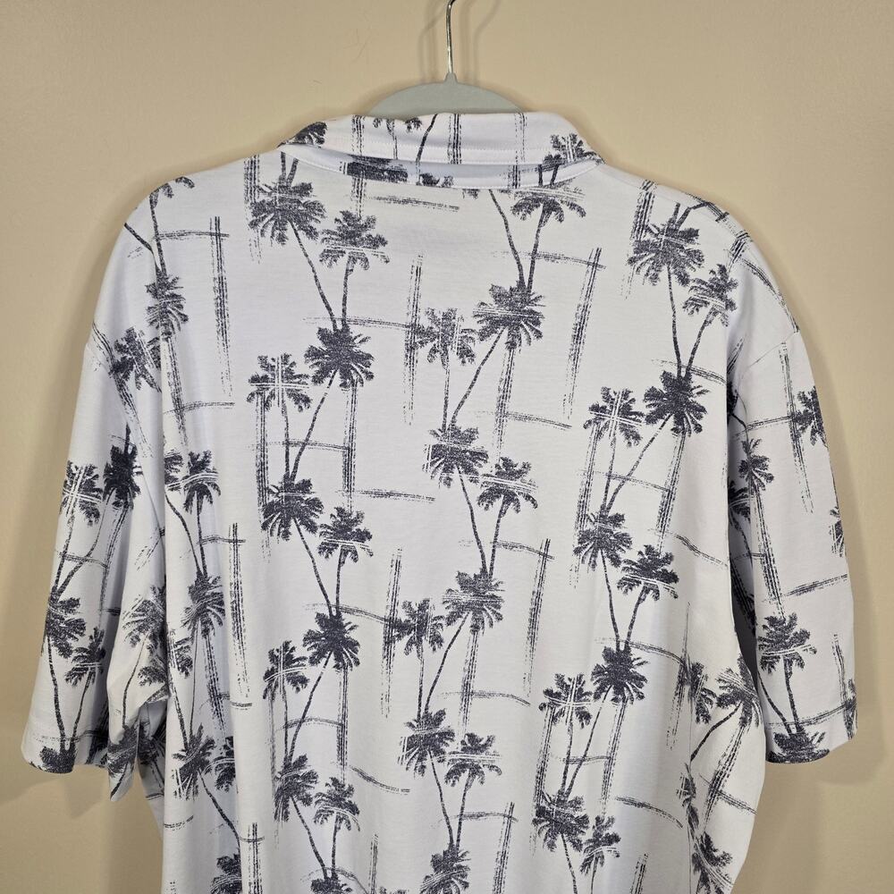 Men's Travis Mathew White & Gray Palm Tree Golf Polo | Size XXL - Picture 6 of 10